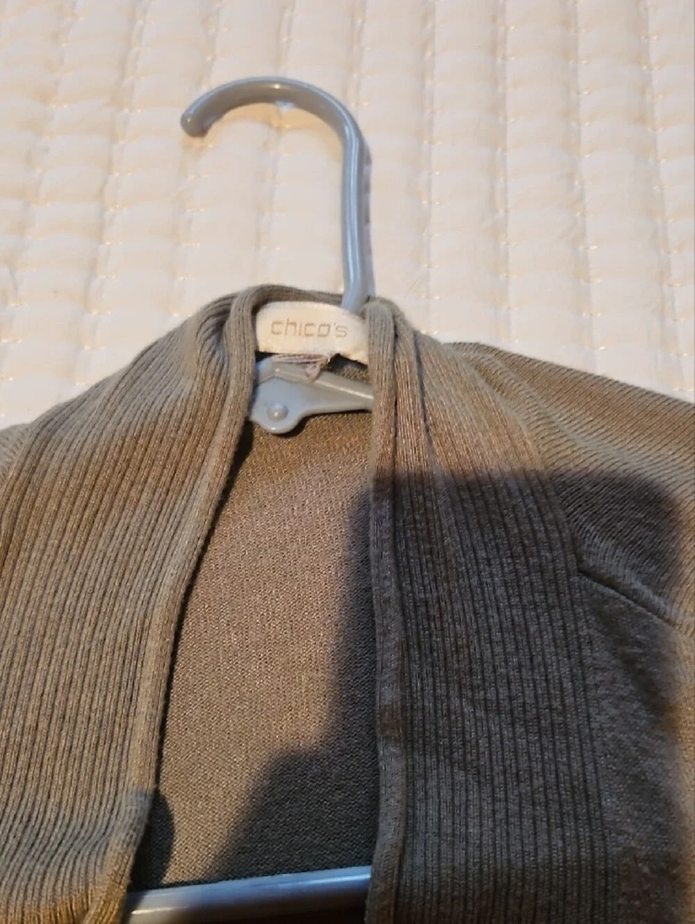 Chico's Open-Front Lightweight Cardigan - Olive Green